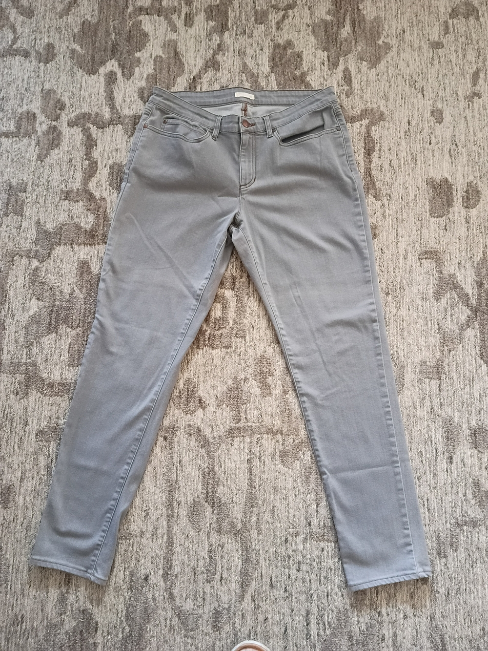 EILEEN FISHER ORGANIC COTTON GRAY STRETCH JEANS SIZE 14 Minimalist Comfy Luxury